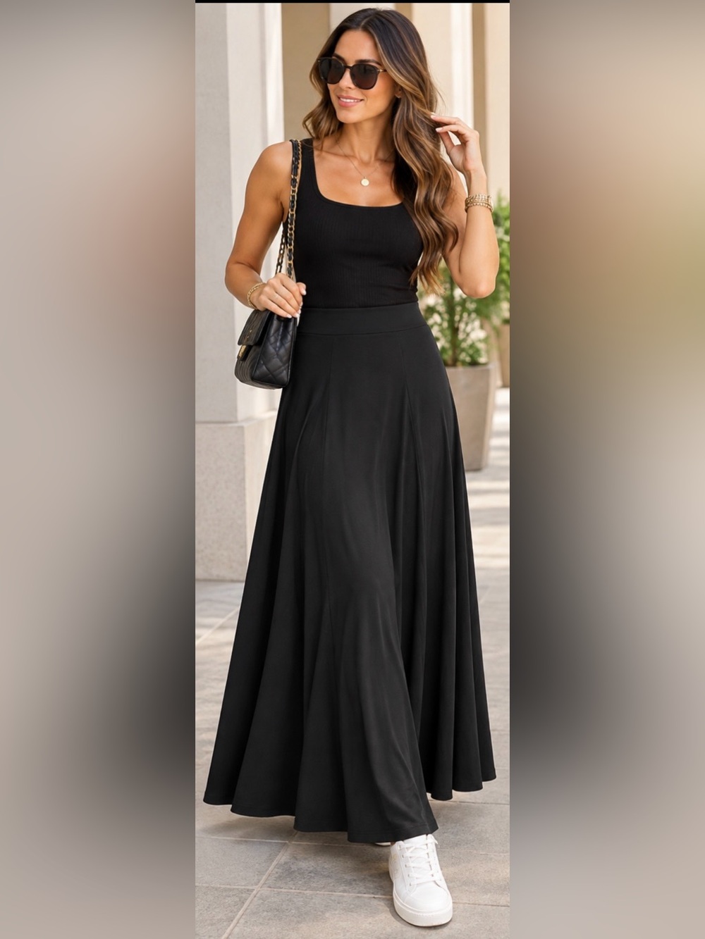 Halara Softlyzero Airy Black High Waisted Maxi Skirt Size Small NWT